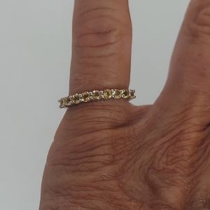 Golden Yellow Spinel Half Eternity Vintage Band